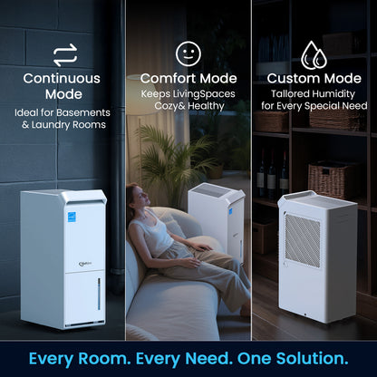 Vellgoo Max 80 Pints Energy Star Dehumidifier for Basement with Drain Hose(3,500 Sq.Ft ) for Home