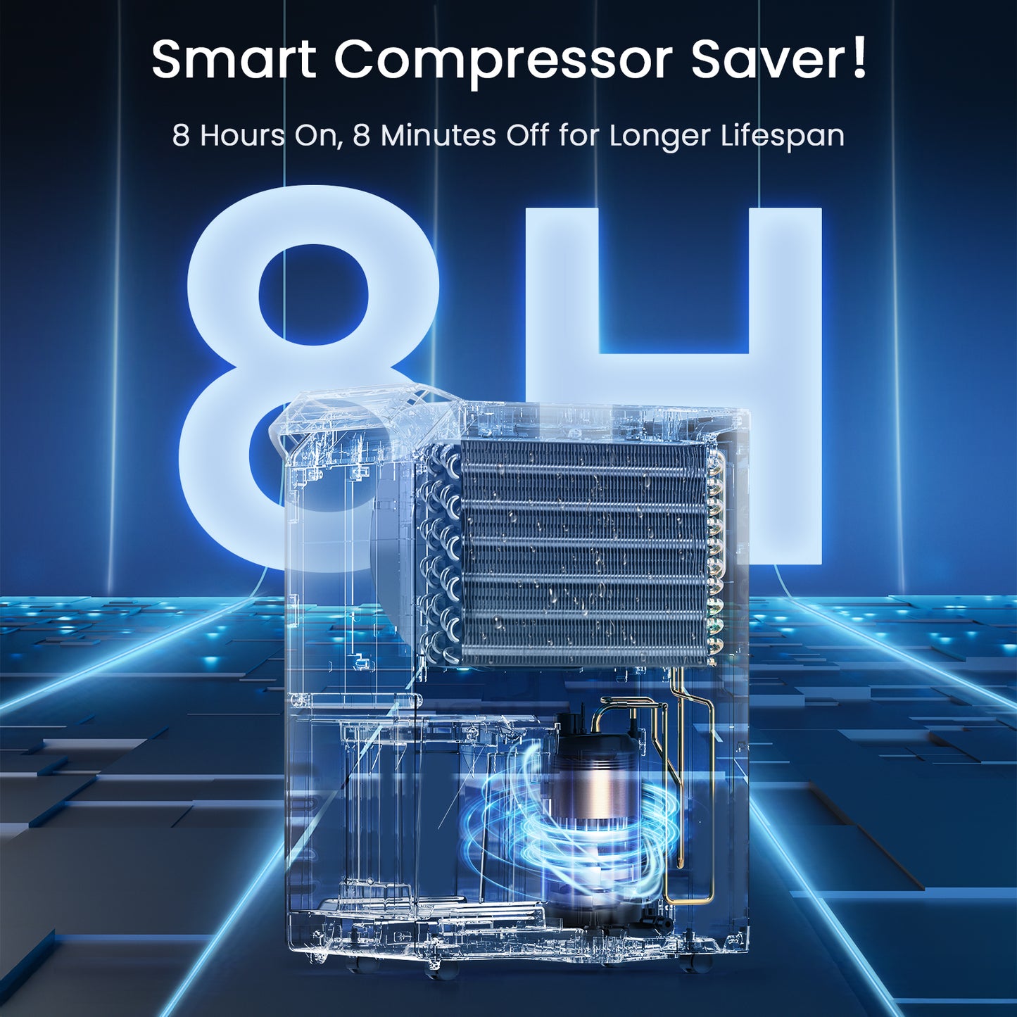 Vellgoo 80 Pints Most Efficient Energy Star Dehumidifier with Drain Hose( 5,000 Sq.Ft) for Large Room, Garage