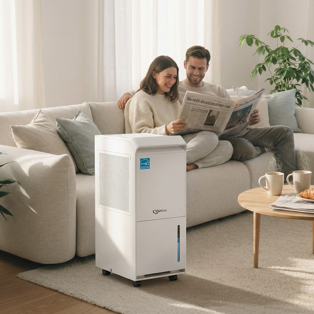 Vellgoo 34 Pints Most Efficient Energy Star Dehumidifier with Drain Hose(2,500 Sq.Ft) for Home